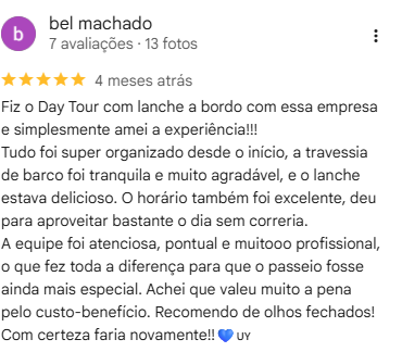 Avaliação cinco estrelas de Bel Machado no Google