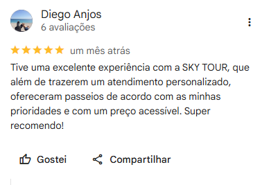 Avaliação cinco estrelas de Diego Anjos no Google