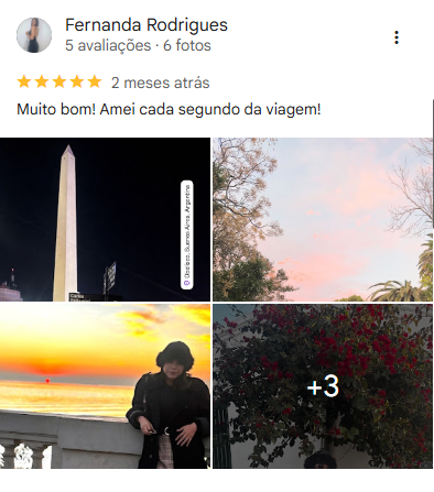 Avaliação cinco estrelas de Fernanda Rodrigues no Google