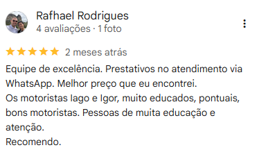 Avaliação cinco estrelas de Rafhael Rodrigues no Google